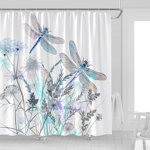 UOZXOML Dragonfly Floral Curtain