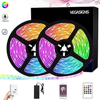 LED Music Strip Light 32.8 FT/10M, VEGASIGNS Color Changing Light 5050 RGB Tape