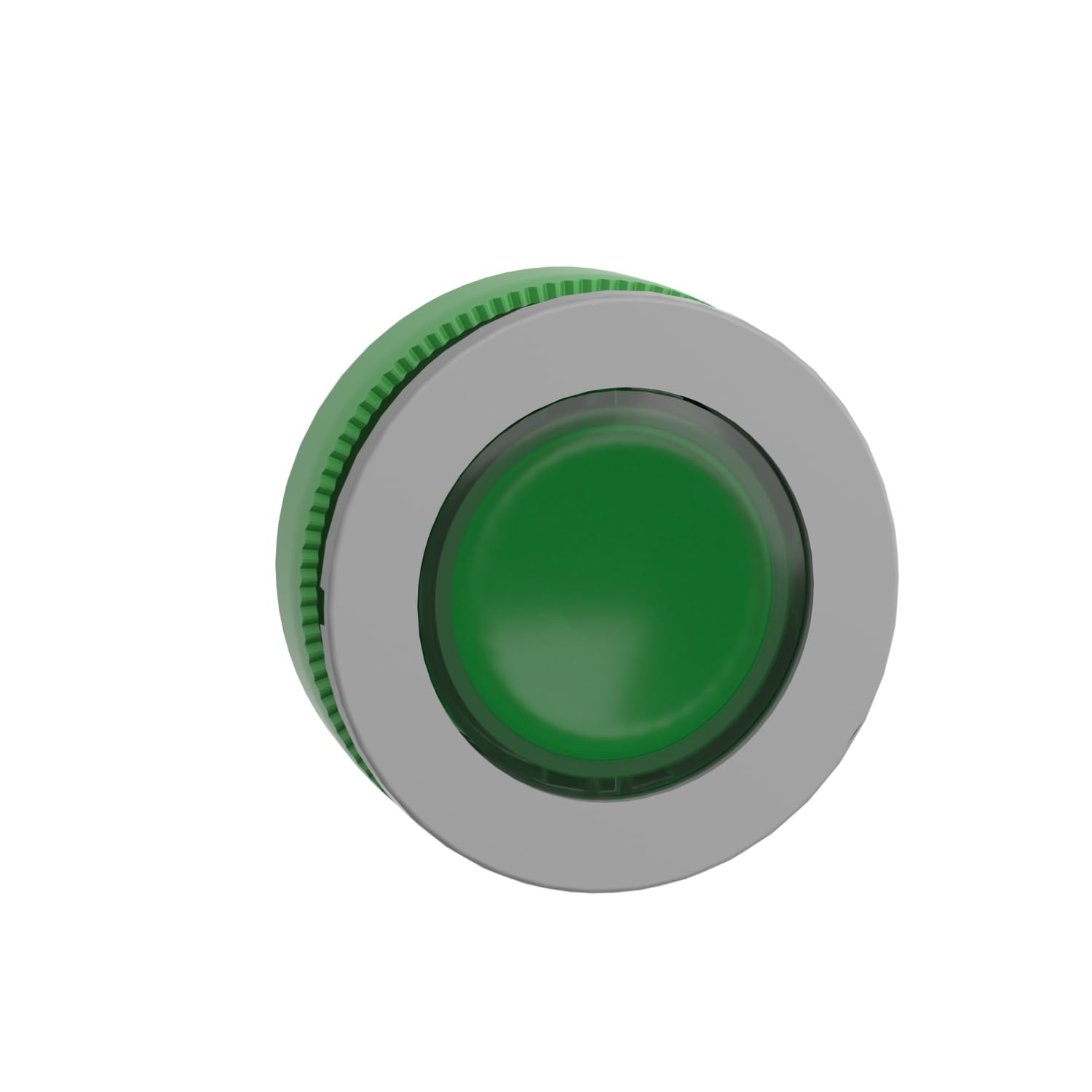 Bouton poussoir flush lumineux avec voyant LED vert haute visibilité