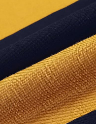 Image of U.S.Polo Association Men's Horizontal Striped Varsity Theatre Polo Shirt (USTSH3207 Dark Yellow 3XL)