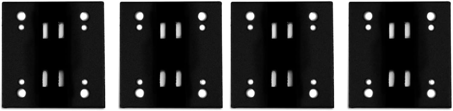 OZCO 56613 6-inch Butt Joint Flush Plate Connector (2 per Pack), Black (Pack of 2)