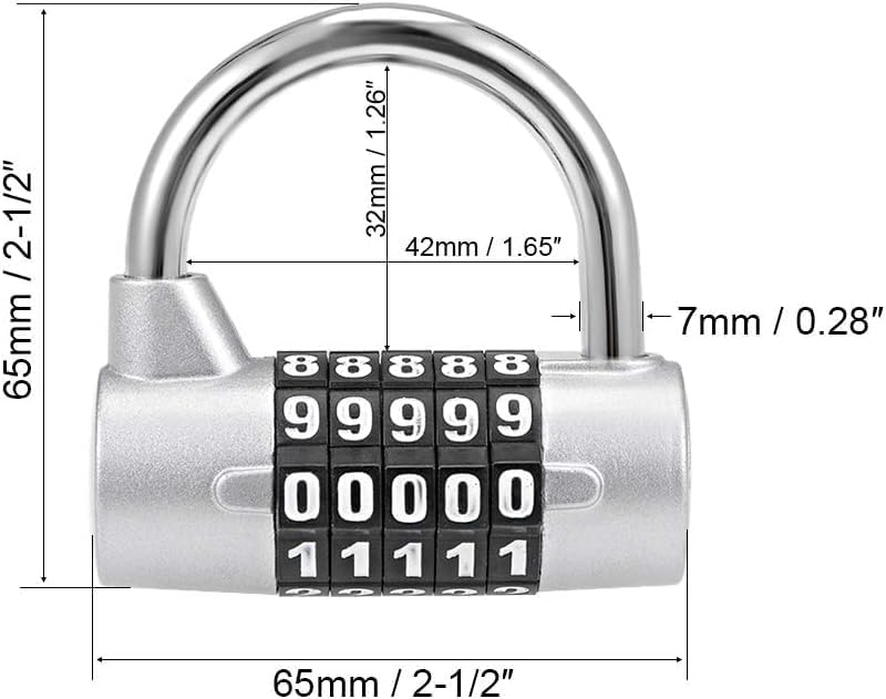 Image of Istara Heavy Duty 5-Digit Combination Steel Padlock | Resettable Code Lock with 100,000 Combinations & Hardened Steel Shackle | High Security Metal Padlock for Gym, Locker, Gate & Travel (Model-4)