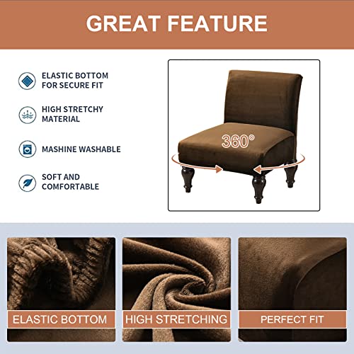 Image of Eco-Ancheng Armless Chair Slipcover Removable Armless Accent Chairs Covers Washable Armless Slipper Chair Slipcover Printed Armless Chair Furniture Protector Covers for Living Dining Room Hotel