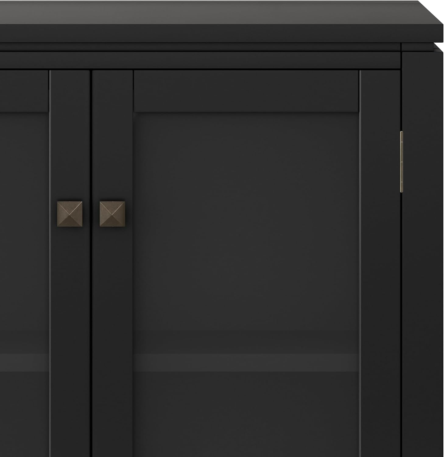 SIMPLIHOME Cosmopolitan Solid Wood 30 inch Storage Cabinet in Black (Set of 2) for the Living Room, Entryway and Family Room