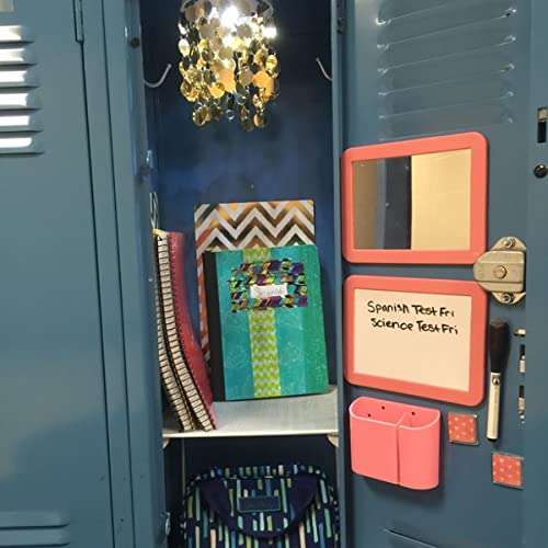Magnetic Locker Mirror, 5" X 7" Real Glass Small Mirrors For Locker With Magnetic Backing, For School Locker, Bathroom, Household Refrigerator, Locker Accessory, Workshop Toolbox Or Office Cabinet #TOP2