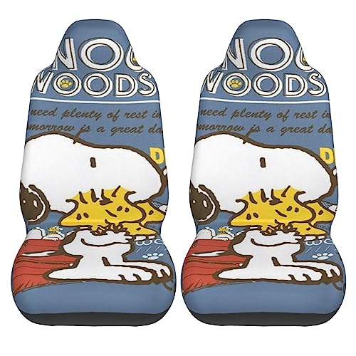 スヌーヒ?ー カーシートカバー 車用シートカバー かわいい バケットシートカバー 女性 車用 おしゃれ 前席シートカバー 2枚 軽自動車 普通車 Suv 防水 防汚 運転席 助手席 汎用