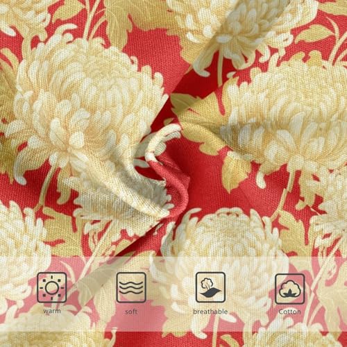 Joisal Chrysanthemum Leaf Ivory Red Cute Panties Girl Girls Underwear Toddler Cotton Pattern Undies Kids Briefs 2t3