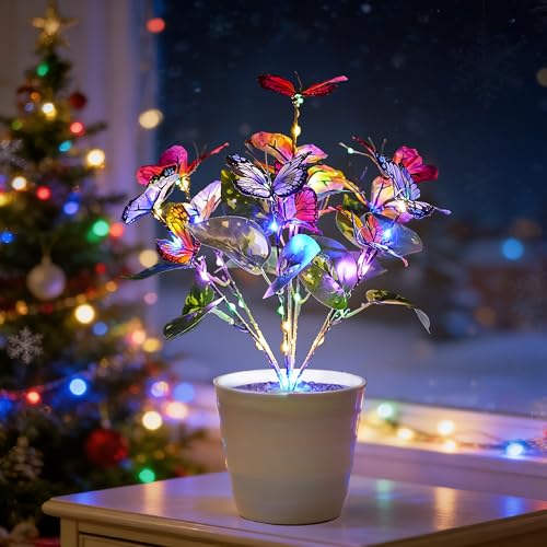 Image of Colorful Butterfly Lamp Night Light for Bedroom Bar Coffee Shop Wedding Decor, Gifts for Women Mom Daughter Grandma Aunt Girlfriend Coworker Friend Birthday Christmas Valentines Mothers Day