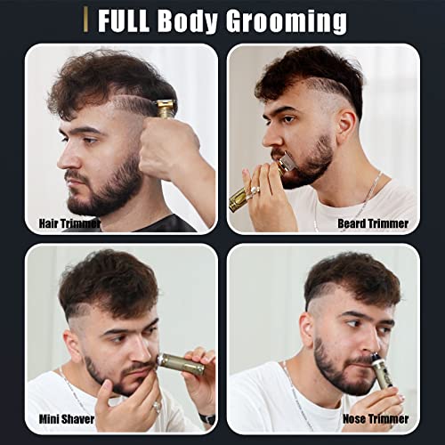 Wahlsa Beard Trimmer For Men & Nose Hair Trimmer Set, Zero Gapped Professional Hair Trimmer，T-Blade Trimmer Rechargeable Shaver Kit, Men's Hair Clipper Grooming Kit, Lcd Display #TOP6