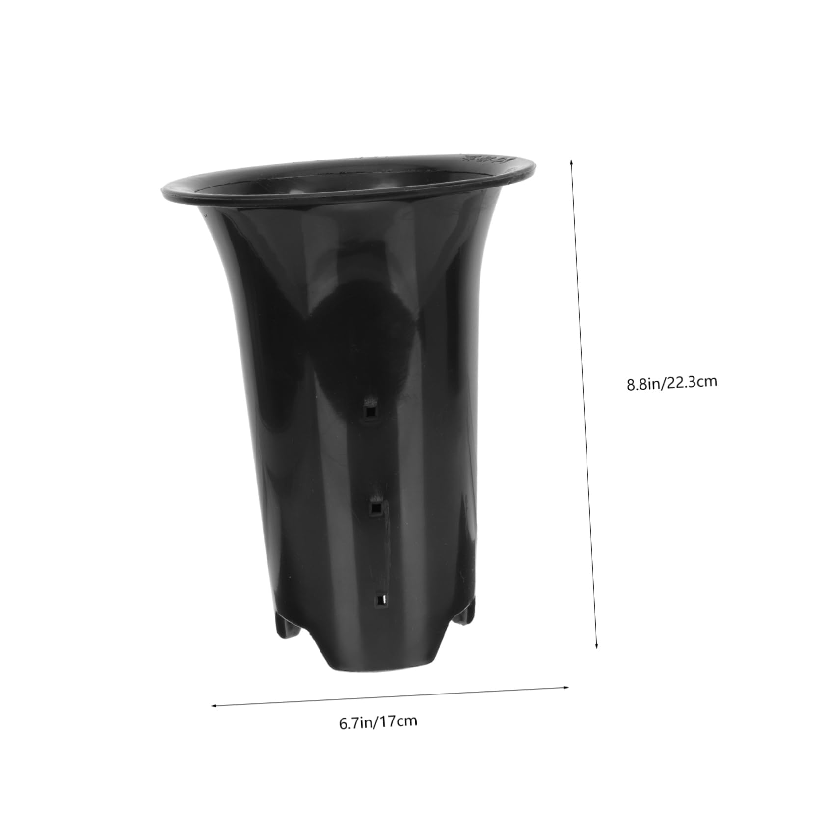 Sosoport Lot de 10 Pots De Pépinière en Plastique Noirs 6 Pouces pour Orchidées, Pots Respirants à Trous De Drainage, Hauteurs Et Épaisseur Renforcées, pour Jardin Balcon Intérieur Extérieur