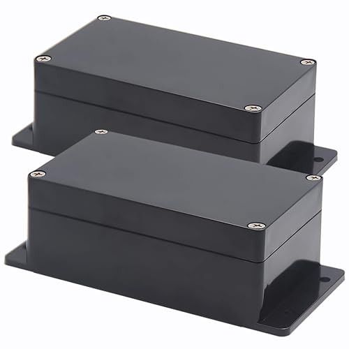 Zulkit Caja de conexiones plástico ABS a prueba de polvo impermeable IP65 universal cajas eléctricas recinto de proyecto con oído fijo negro