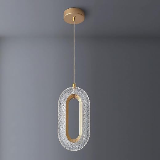 blissbells Oval Shape Modern Style Led Glossy Crystal Gold Creative Led Pendant Lamp/Hanging Lamp/Ceiling Light Pack of 1 ...