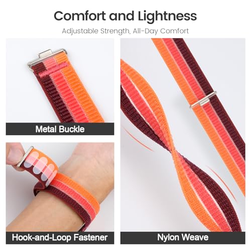 Image of XMUXI Nylon Straps Compatible with Huawei Watch Fit 4 Pro Strap Fabric Compatible with Huawei Fit 3 Fit 5 pro Band with Metal Connector(No Watch)