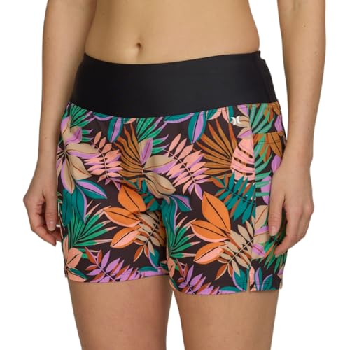 Image of Hurley 5 inch /7 inch High Waisted Swim Shorts Women, Board Shorts with Pockets & Inner Liner, Quick Dry Swim Trunk, UPF 50+