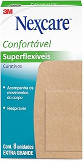 Nexcare, 3M, Curativos Superflexível Joelho e Cotovelo, Grande - 8 Unidades.