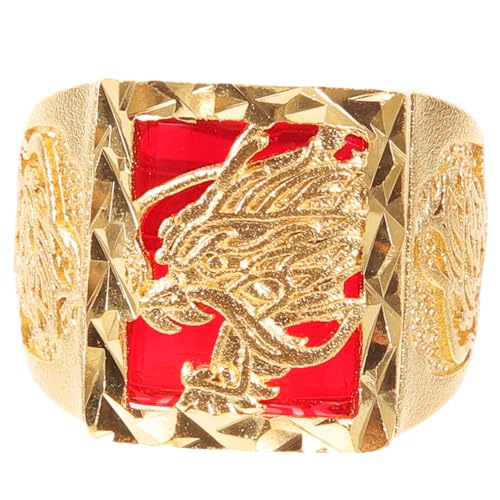 Bague dragon ajustable en cuivre doré pour hommes et garçons
