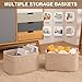 OIASKET Storage Baskets for Organizing, Woven Decorative Baskets for Shelves - Books, Towels, and Clothes, Cotton Rope Toy Storage Bins, 12.7''Lx9''Wx7.8''H, Pack of 4, Brown