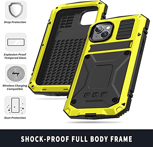 Coque métal iPhone 14 antichoc intégrale de qualité militaire jaune 6,1 - 5