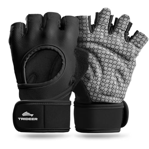 Trideer Weight Lifting Gloves with Wrist Support, Medium