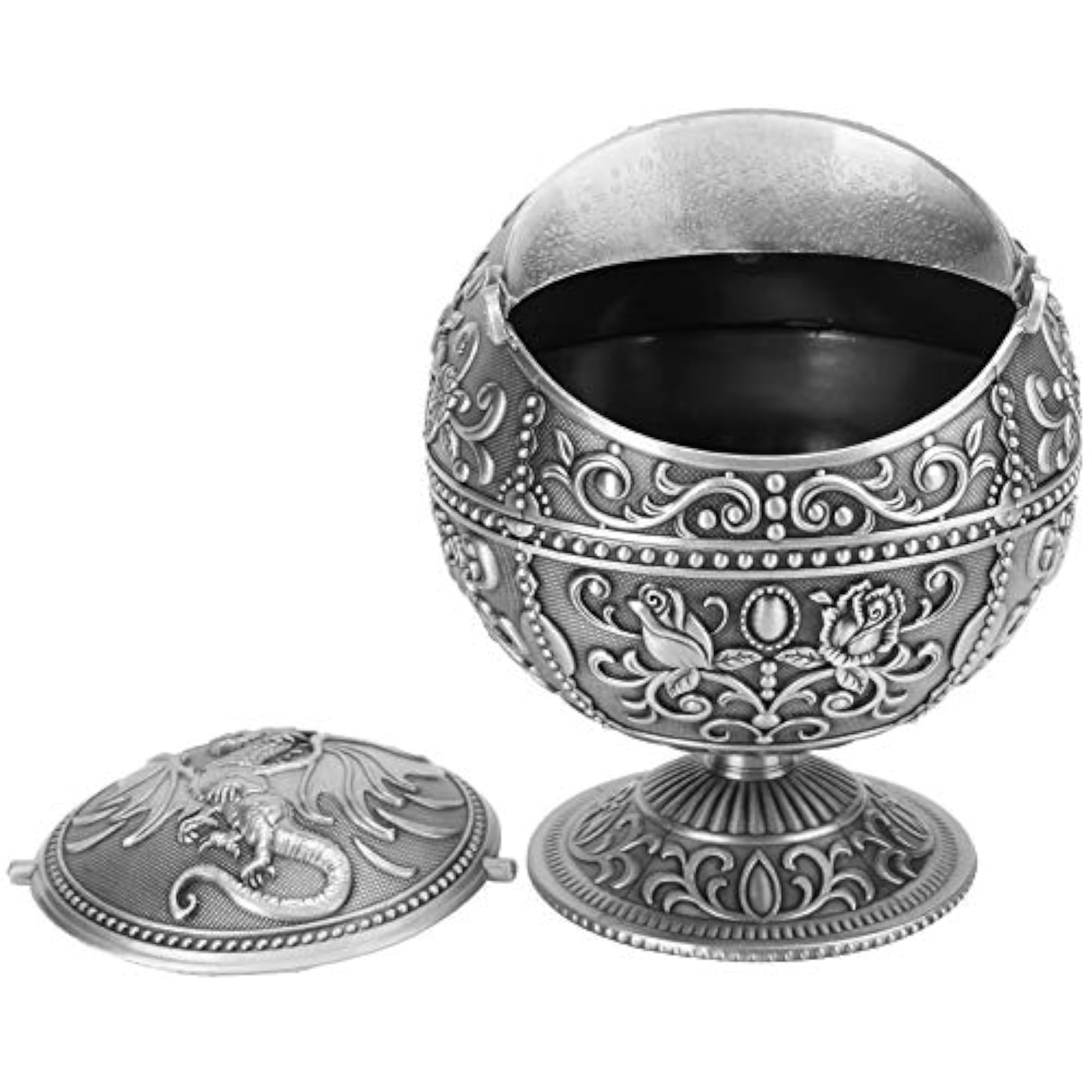 Windproof Dragon Pattern Zinc Alloy Ashtray