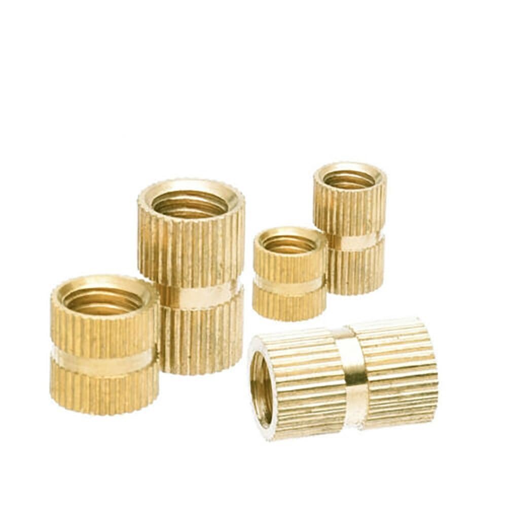 10/20/50/100/200Pcs M3 Brass Thread Inserts Nuts Knurl Nut Copper Insert With Plastic Sizes (Color : 50Pcs, Size : M3 x 6 x 5mm)