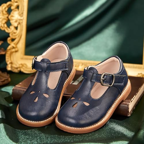 Image of Kiderence Toddler Girl Mary Jane School Uniform Dress Shoes Oxford Flats