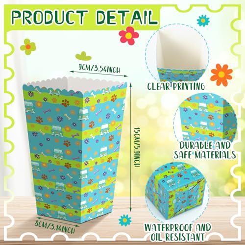 Image of Honoson 24 Pcs Cartoon Dog Party Supplies Mysterious Hippie Party Favors 6'' Groovy Daisy Flower Paper Popcorn Boxes for Cartoon Hippie Birthday Family Movie Night Decoration