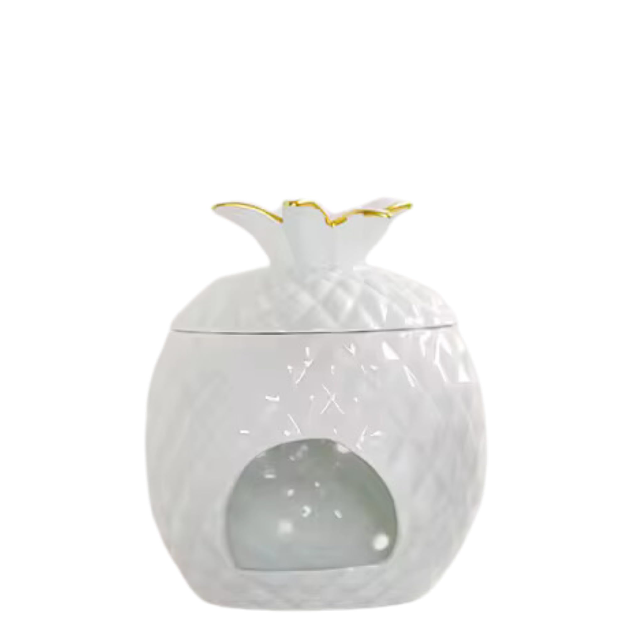 Woodside Home Living White Pineapple Shaped Wax Melt Burner
