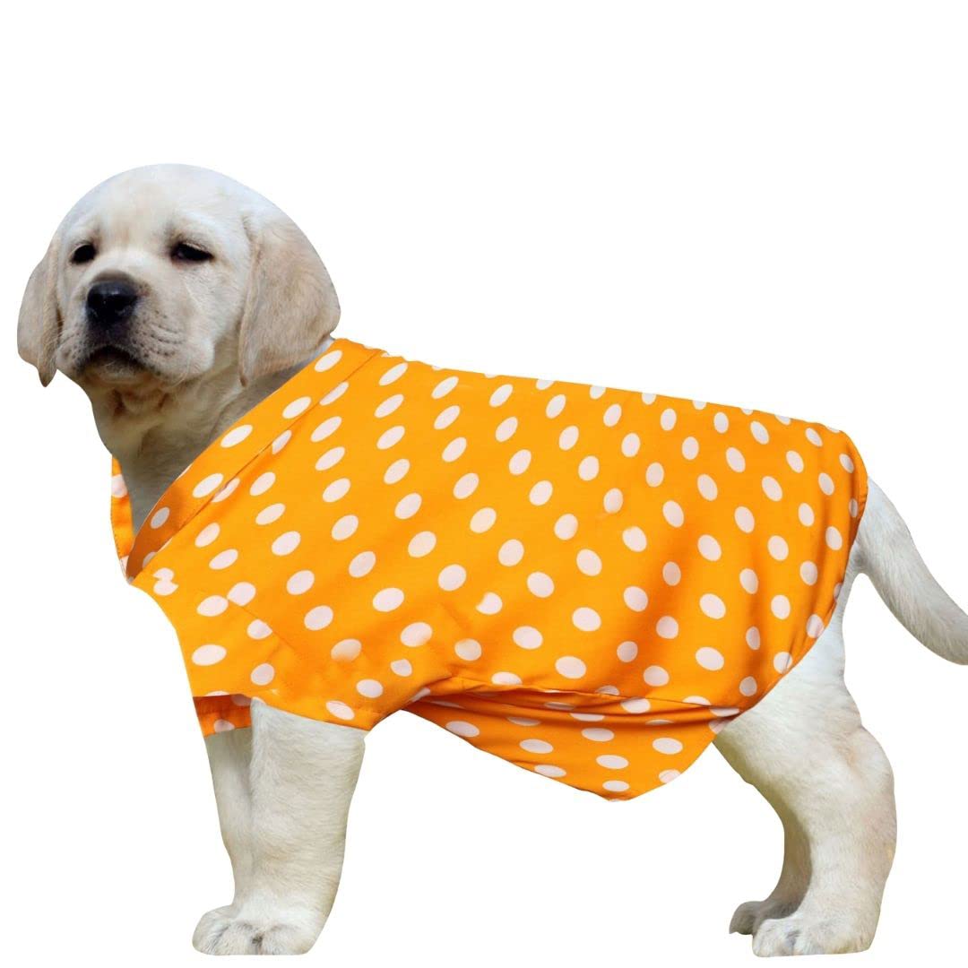 Western Era Super Soft Trendy Printed Shirt, Ultra Comfort Dog Apparel, Cotton Printed Breathable Basic Vest Dog Shirt, Cute Lightweight Thin Shirt for Your Furries (XLarge - 26 inch) (Polka Orange) (B0B6FJX8F7) Amazon Price History, Amazon Price Tracker