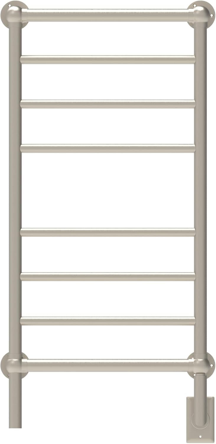 Amba Products Traditional Collection Model T-2040BN 8 Horizontal Bar Wall Mounted Hardwired Towel Warmer in Brushed Nickel Finish with 3-Year Limited Warranty