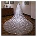 LNJMRU Fashion Luxury Wedding Veils for Brides Bling Gold 3 Meters Sequins Crystal Big Bridal Veils Wedding Accessories(Flower Gold)