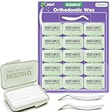 Rizuko Orthodontic Wax for Braces 15-Pack, Pre-cut 750 Braces Wax dots,Dental Care Orthodontic Wax Strips with Hygienic Individual Wraps and 2Pcs Scraper Kit,Mint Flavor