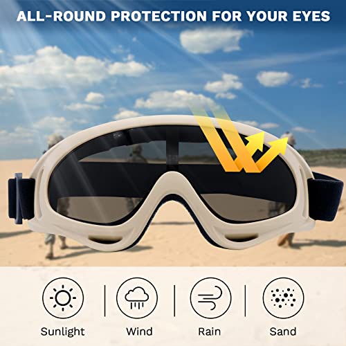 image for Yzpacc Airsoft Mask with Goggles, Foldable Half Face Airsoft Mesh Mask