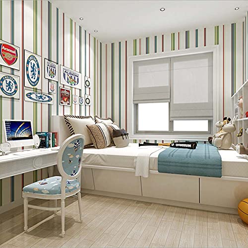 Papel pintado de rayas verticales para el dormitorio de los niños 3