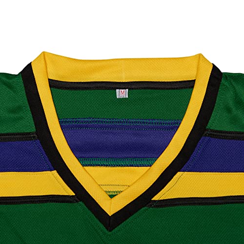 Kisfung Youth Ice Hockey Jersey Mighty Ducks Movie Jersey Kids Shirts Green/White (Small, 66 Bombay Green) #TOP2