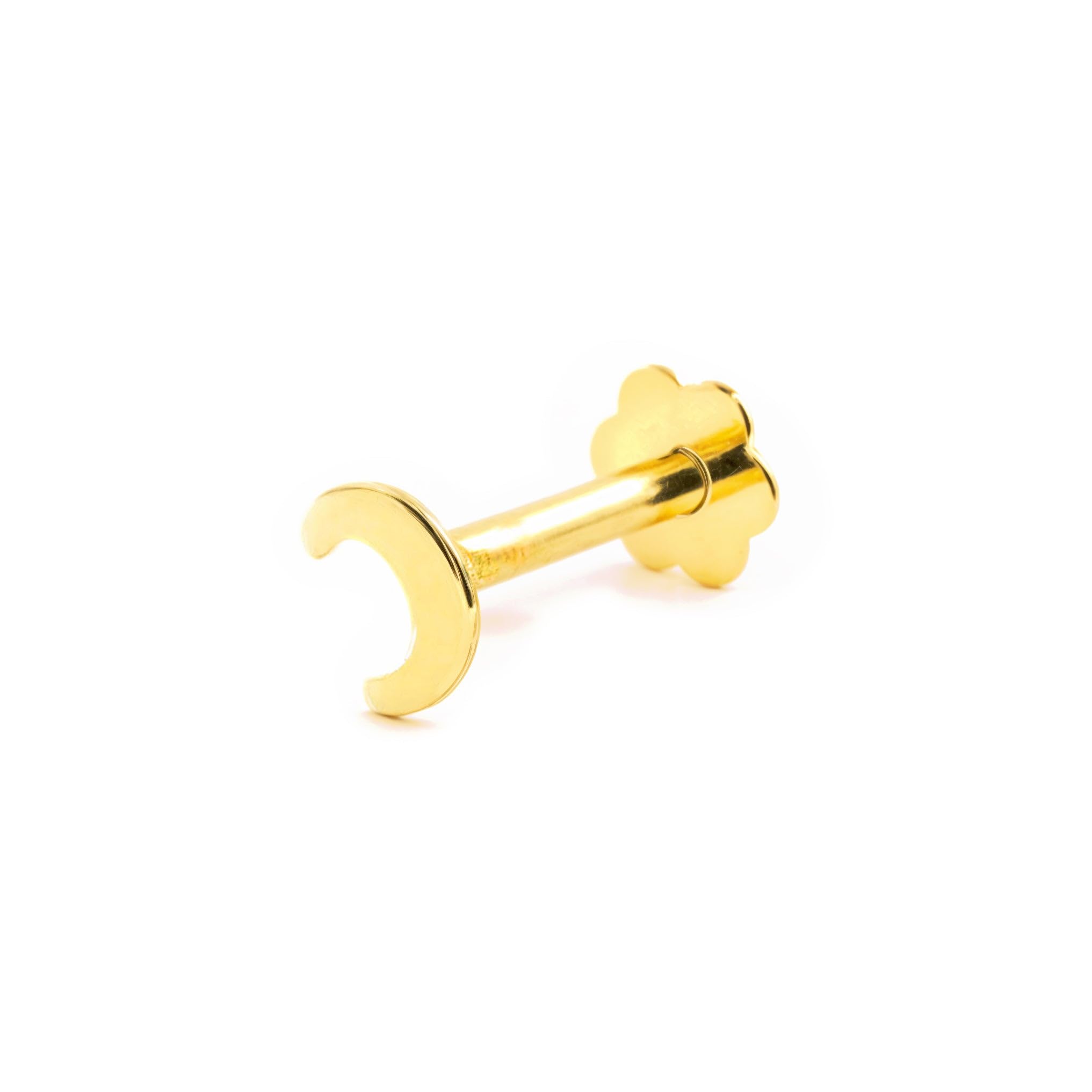 Piercing Oro cartilago luna 4 mm (9kts) - Estuche Regalo - Certificado de Garantía - Mondepetit