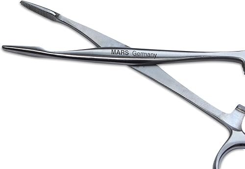 Miniatura 3 de Mars - Extractor de pelo profesional y hemostático, puntas redondeadas, acero inoxidable de grado quirúrgico y mecanismo de bloqueo, 4.5 pulgadas de