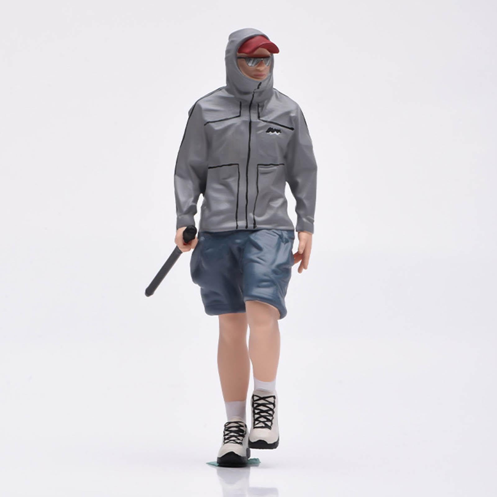 MagiDeal Figura di Escursionista in 1:18, Oggetto di Scena per Diorama, Hobby, Statuetta Maschile realistica da Collezione per Decorazione di casa delle