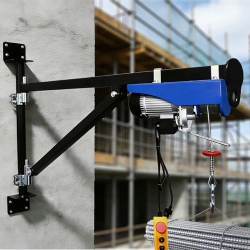 Erivanya Wall Mount Jib Crane, 180 Degree Rotation Electric Scaffolding Lift with 660lbs Max Load Capacity, Electric Hoist Holder Swing Arm with Pole by Erivanya - Image 7