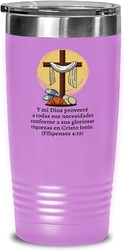 Miniatura 1 de Regalo religioso para quinceañera, bautizo primera comunión, bautizo, matrimonio, confirmación o aniversario - Vaso de Vino color lila 20oz