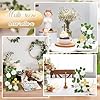 Wesiti 48 Pcs Baptism Centerpiece First Communion Table Decoration 12 Wood Cross 12 Floral Hoop with Stand 24 Foam Rose with Stem for Baptism Baby Shower Wedding(Gold and White,Stylish) #4