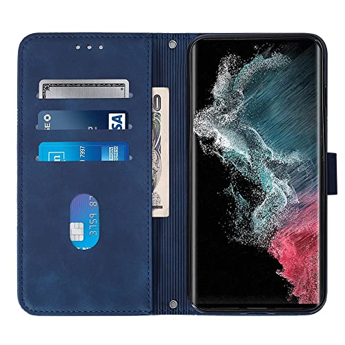 Lhyxuuk Capa tipo carteira para Galaxy S23 Ultra com porta-cartões, capa de telefone flip magnética