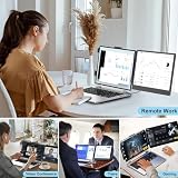 KEFEYA Laptop Screen Extender, 14" FHD 1080P IPS Laptop Monitor Extender Dual Screen, Portable Monitor for Laptops 13-17.3" with USB-C/HDMI Port, Plug n Play for Windows/Mac/Android/Switch/PS5