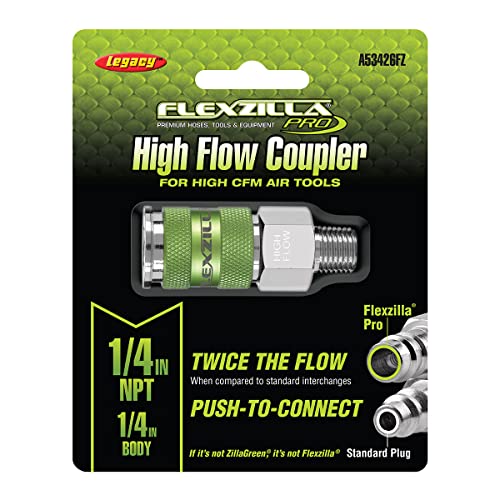 Image of Flexzilla Pro High Flow Coupler, 1 /4 inch Body, 1 /4 inch MNPT - A53426FZ