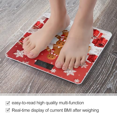 Balanza digital de baño roja con diseño de hombre de jengibre miniatura 5