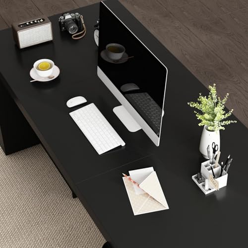 Image of FUFU&GAGA 70.9 inch Large Standing Desk with Drawer, Electric Height Adjustable Desk with File Cabinet, Executive Computer Table, Sit Stand Desks, for Home Office, Black, 70.9 inchW x 31.6 inchD x 29.5 inch-44 inchH