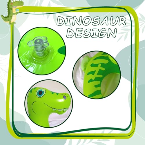 EUPSIIU Dinosaur Rubber Ring Pool Floats Swimming Pool Toys for Children,Safe Seat Inflatable Baby Swimming Float,Pool Inflatables for Kids,for Boys Girls Summer Beach Water Party Toys (green) - Image 3