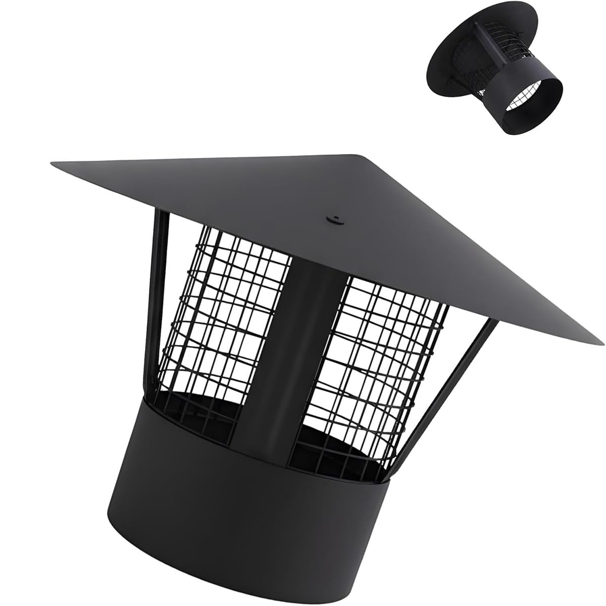 Sombrerete de chimenea de acero inoxidable 304 de alta resistencia para tejado residencial