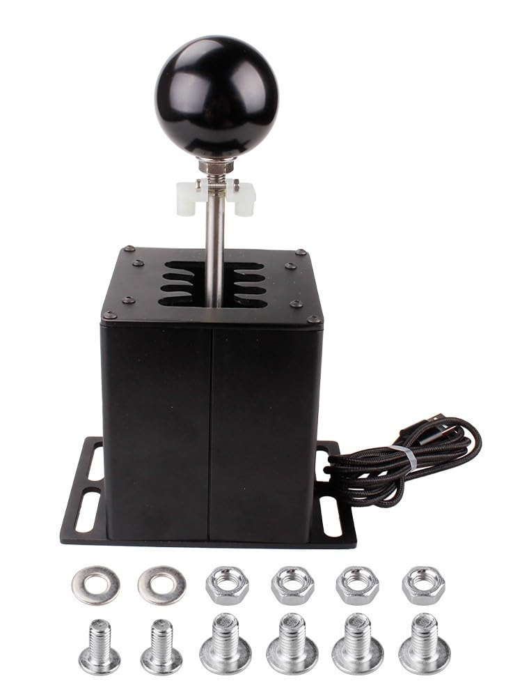 Hoppipola Scatola del cambio manuale realistica in alluminio, compatibile con simulatori del volante da corsa Logitech G27, G29 e T300