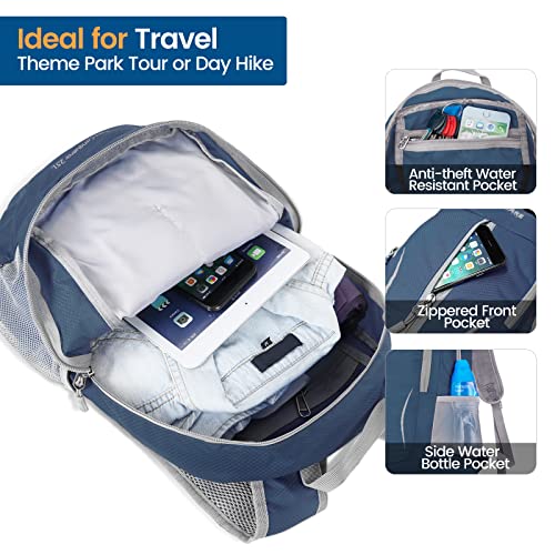 ZOMAKE-Ultra-Lightweight-Packable-Backpack-25L-Foldable-Hiking-Backpacks-Water-Resistant-Small-Folding-Daypack-for-TravelNavy-Blue